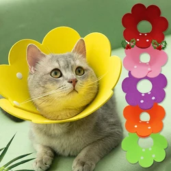 1PC Cute Flower Shaped Cat Dog Collars Adjustable Recovery Elizabethan Collars Puppy Kitten Anti-bite Healing Protective Collars