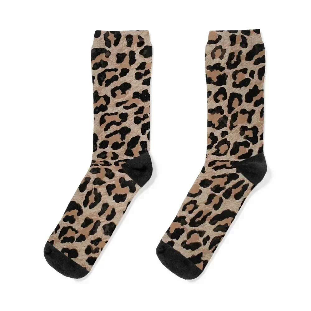 cheetah leopard print Socks loose Christmas sports stockings happy Socks Woman Men's