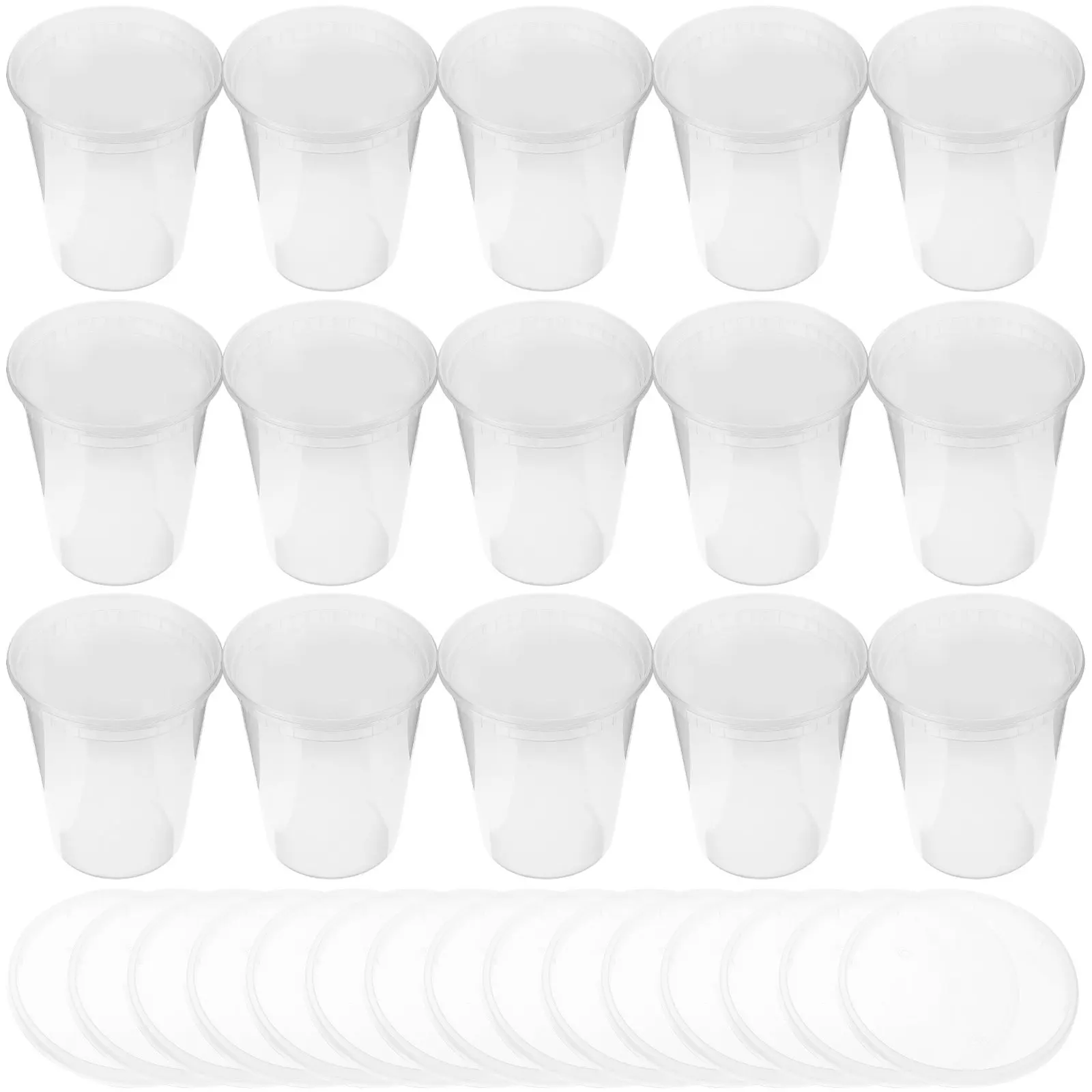 

30Sets Food Container Kit 32Oz Disposable Bowls with Lids Leakproof Soup Containers for Takeout Porridge Dessert Cake Yogurt