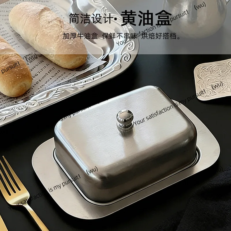 Stainless steel butter/butter box, cheese preservation, saucer bread box