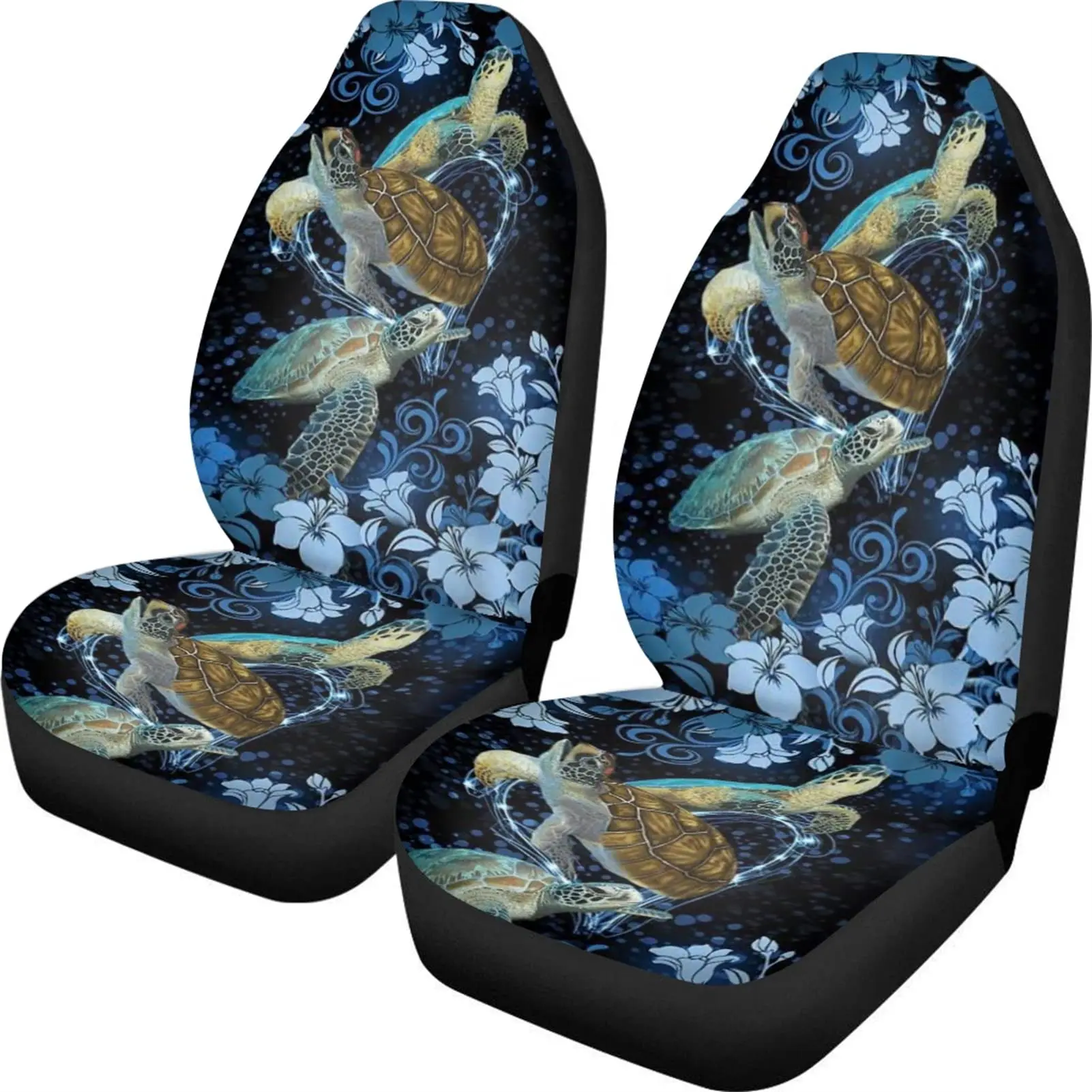 

FOR U DESIGNS Custom Front Seat Cover Fashion 2 Pack Car Sea Covers for Men Women Elastic Fit Most Car Cushion Pad Mat