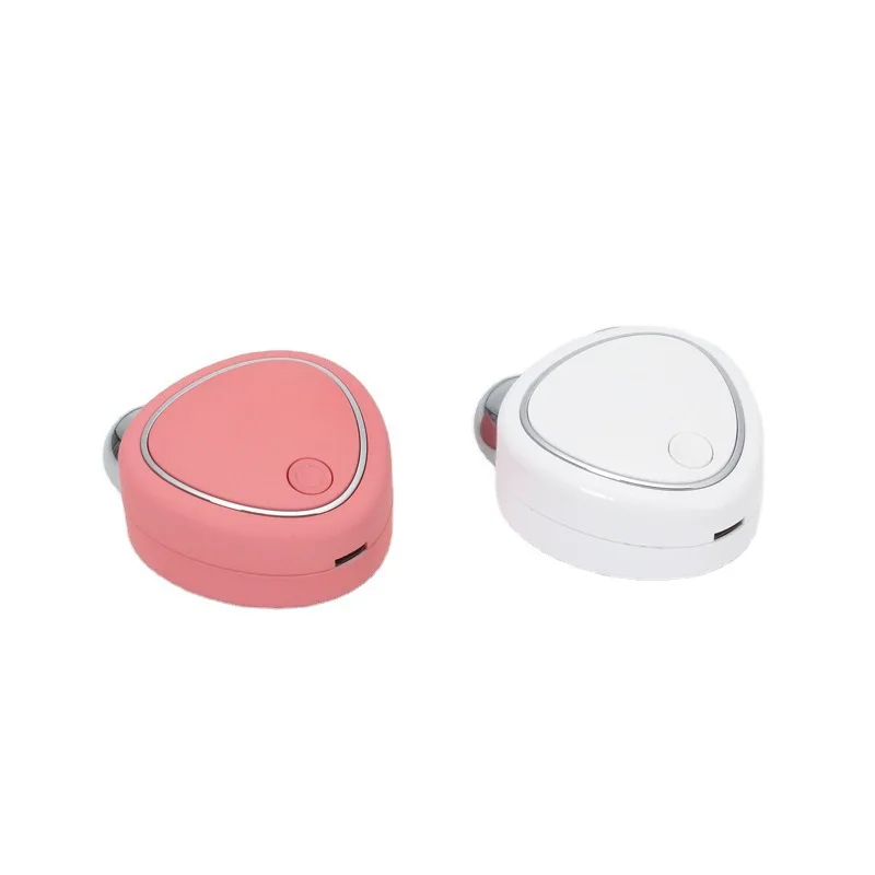 Portable Household Face Microcurrent Cosmetology Instrument Thin Skin Lifting Double-Roller Mini Massager for Edema Elimination