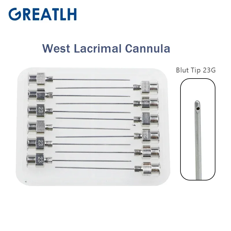 12pcs Lacrimal Viscoelastic Injection Cannula Air Injection Cannula Ophthalmic Suegical Instrument