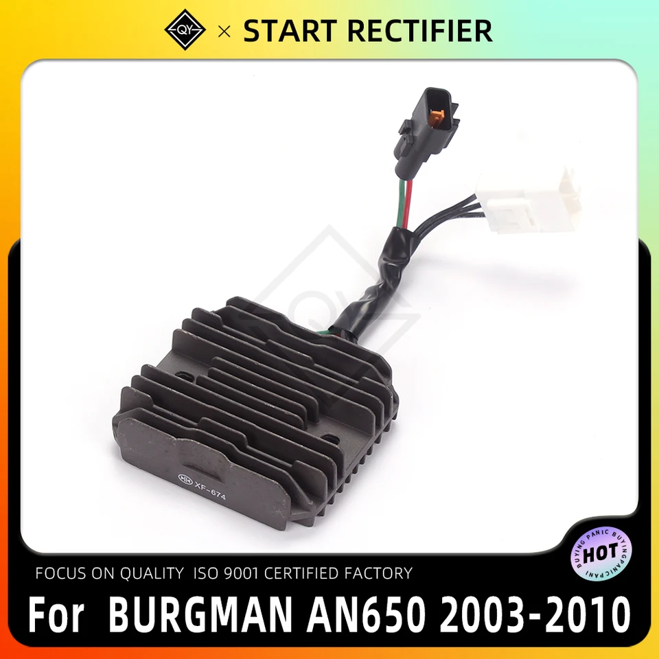 Regulador De Corriente/Rectificador 12V Para Suzuki AN 650 Burgman (2003-2012) – Bobinado De Cobre, Conectores Incluidos