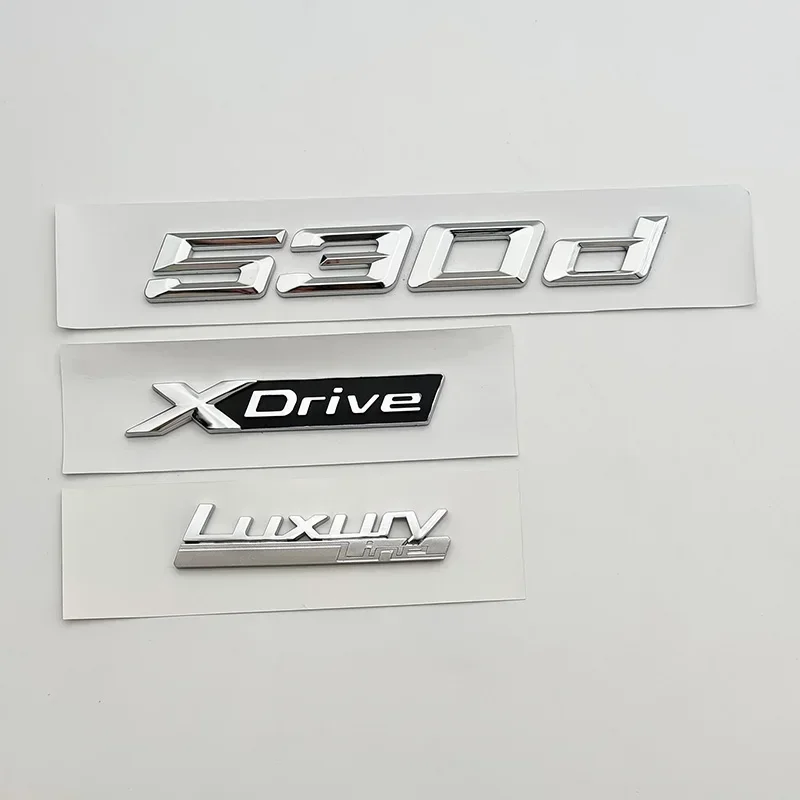 3D ABS Chrome Car Trunk Sticker Fender Badge Decal For BMW 530d G30 G31 Luxury Line Xdrive Emblem Logo Letters Auto Accessories