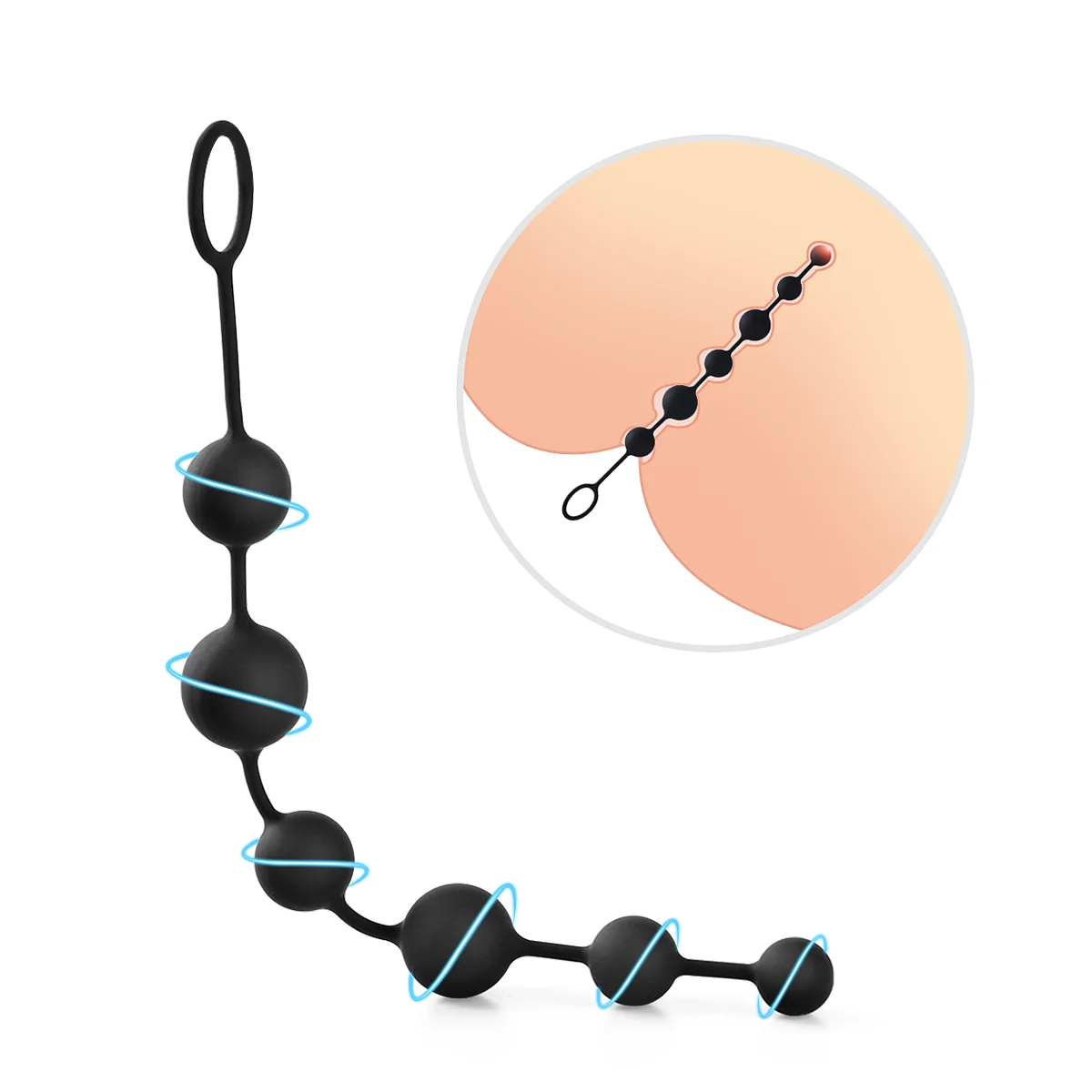 Analny koralik silikonowy Butt wtyczka dopochwowa pierścień dla mężczyzn kobiety łańcuch analny z 6 kulkami dorośli seks erotyczny zabawki masaż
