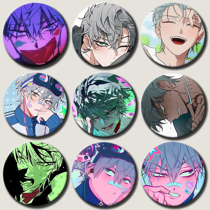 Anime Peripheral Alien Stage Button Pins for Backpack Decor Cartoon Character Till Round Brooch Clothes Accessories Jewelry Gift