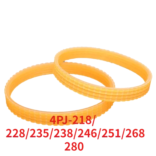 Cinturón acanalado en V para carpintería, 4 ranuras PJ de polea de correa, ancho de 10mm, 4 pj-218/228/235/238/246/251/268/280mm, 2 uds.