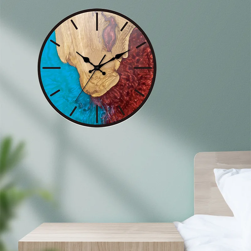 Neue transparente Acryl-Wanduhr mit Holzmaserung, hochwertige Luxus-Wanddekoration, Uhren für Wohnzimmer, Schlafzimmer, Büro, Zuhause – Detail 6