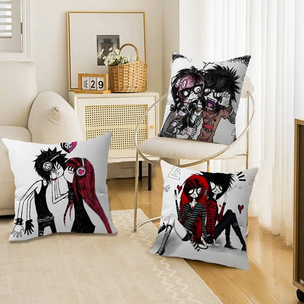 Emo Subculture Art Personalized picture text home decorative pillows Household Gifts 45x45cm
