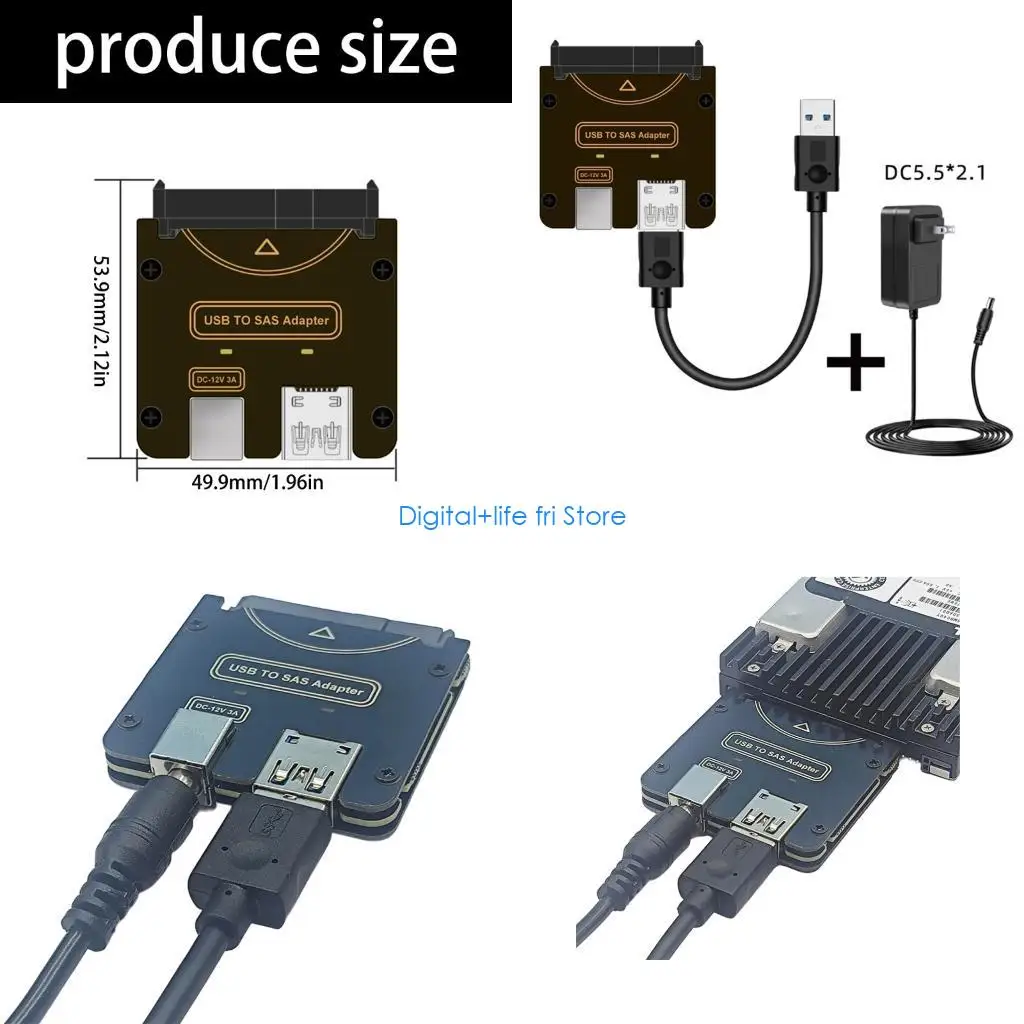 E06D Hard Operate Processor Cable USB version To SFF8482 Connection With External 12V DIRECT CURRENT Power For PC Data Transfer