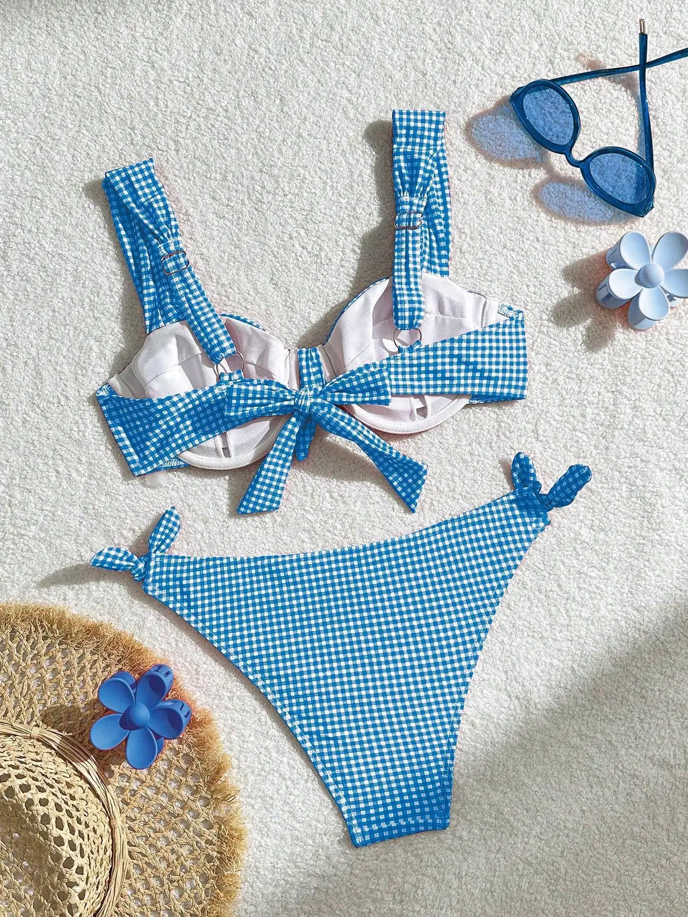 Sexy push up plaid arc bikinis ensembles deux pièces dos cravate string maillots de bain maillots de bain maillot de bain maillots de bain biquini tankini