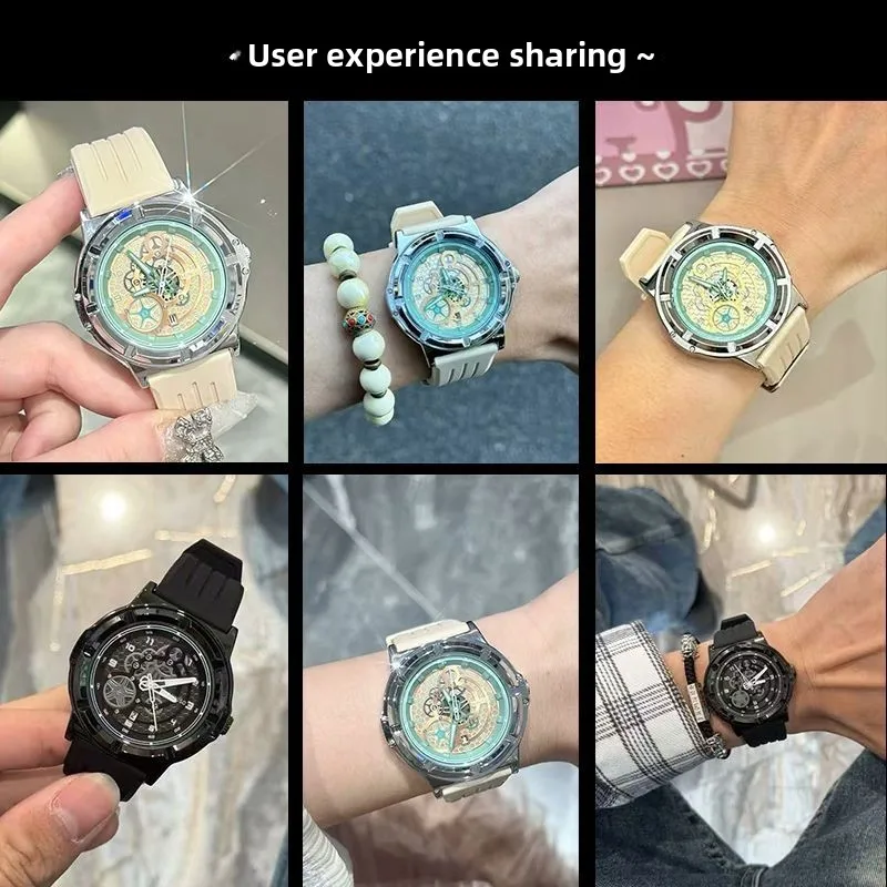 Miniso Genuine Boy's Trend Versatile Waterproof Luminous Watch, Student Sports Quartz Watch Hollow Couple