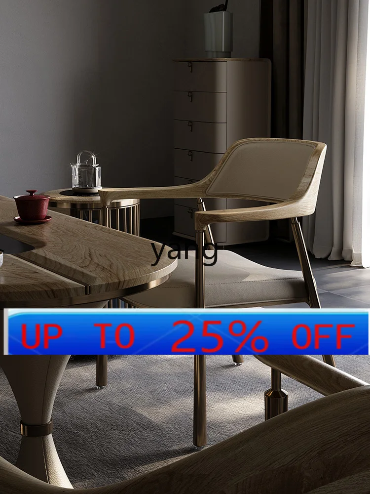 

CX Full Leather Tea Table and Chair Living Room Solid Wood Master Chair