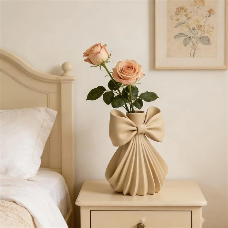 Bow Vase Ceramic Modern Art Butterfly Knot Elegant Home Centerpiece For Living Room Table Birthday Anniversary Gift For Her