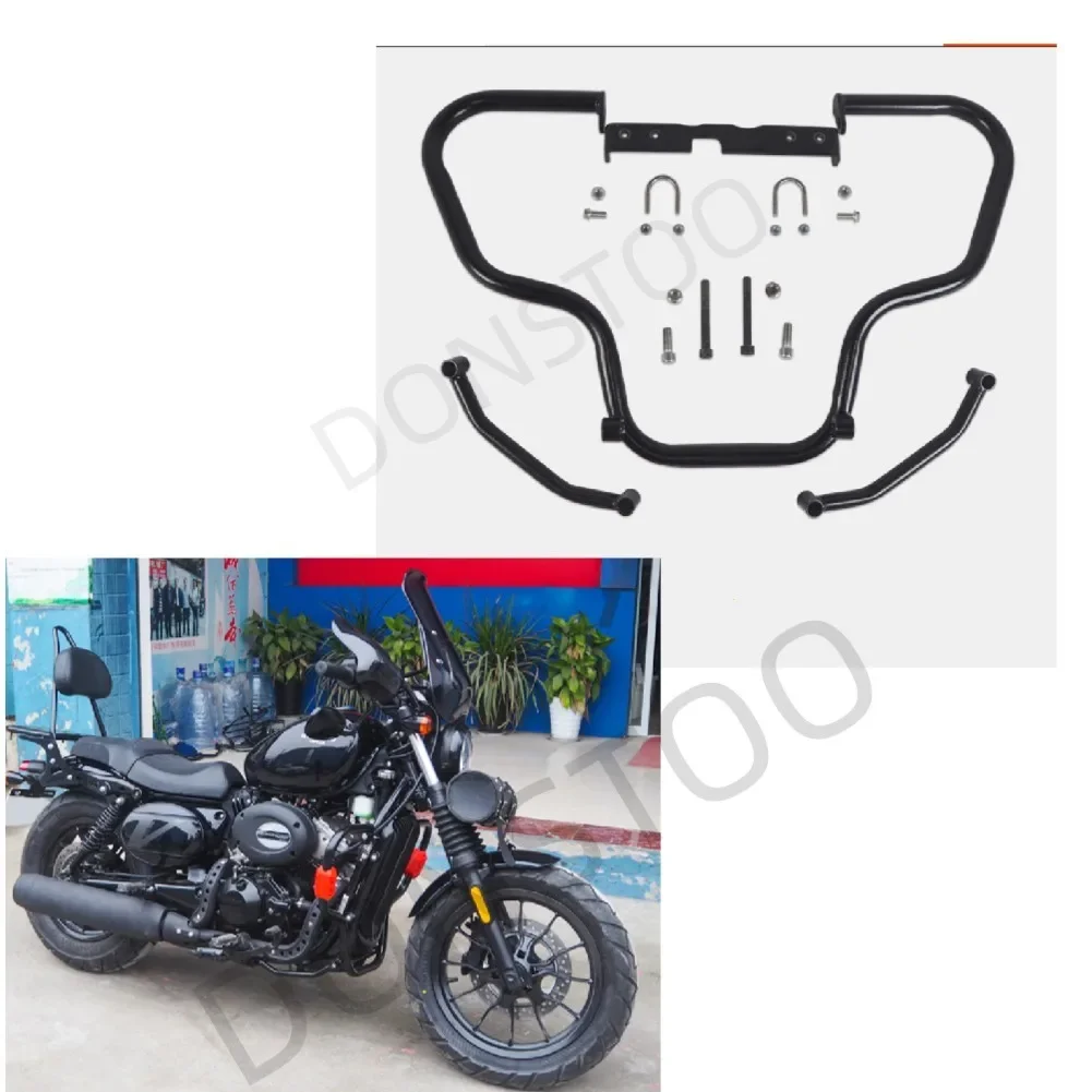 For HYOSUNG Aquila GV300 S GV 300S QM300 Black Motorcycle Metal Engine Guard Crash Bar