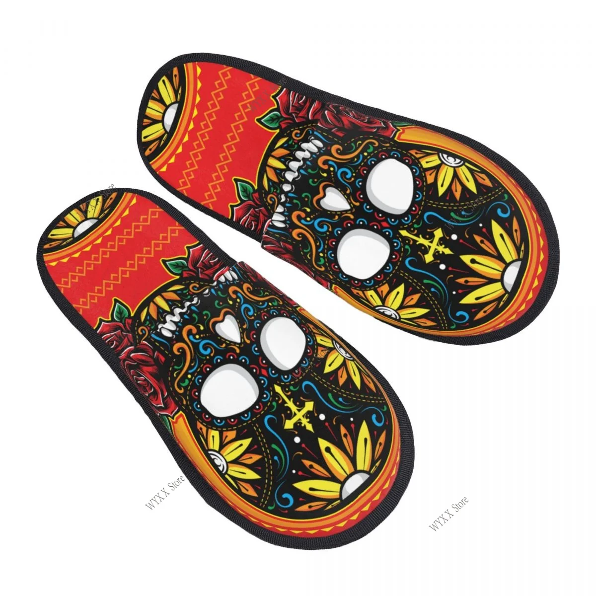 

Indoor Skull Home Slippers Winter Warm Plush Slippers Fashion Home Soft Fluffy Slippers