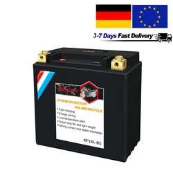 EU Stock 14L-BS 12V Lithium Motorcycle Battery 9Ah 520CCA Powersport Battery Replaces for YTX14L-BS, YTX14L, GYZ16HL, 65958-04B