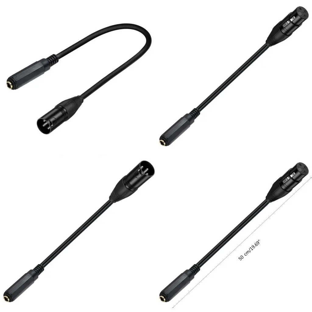 

652F 1/4 TS/TRS Female to XLR Adapter Cable, XLR to 1/4 Stereo Balanced Connector Cable for Microphone PC Speaker