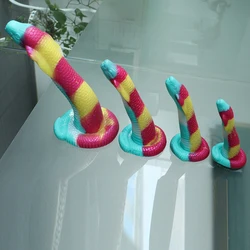 FAAK Lifelike Cobra Shape Giant Fantasy Snake Penis Huge Long Dildo Size S M L XL Soft Silicone Sex Toys For Women Men Anal Plug