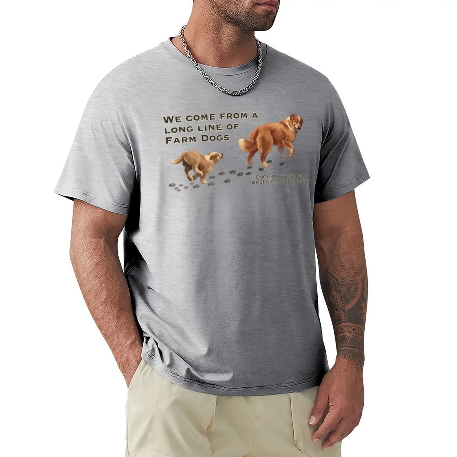 English Shepherd- Long Line of Farm Dogs- Clear Sable T-shirt sports fans graphics oversized t shirt men