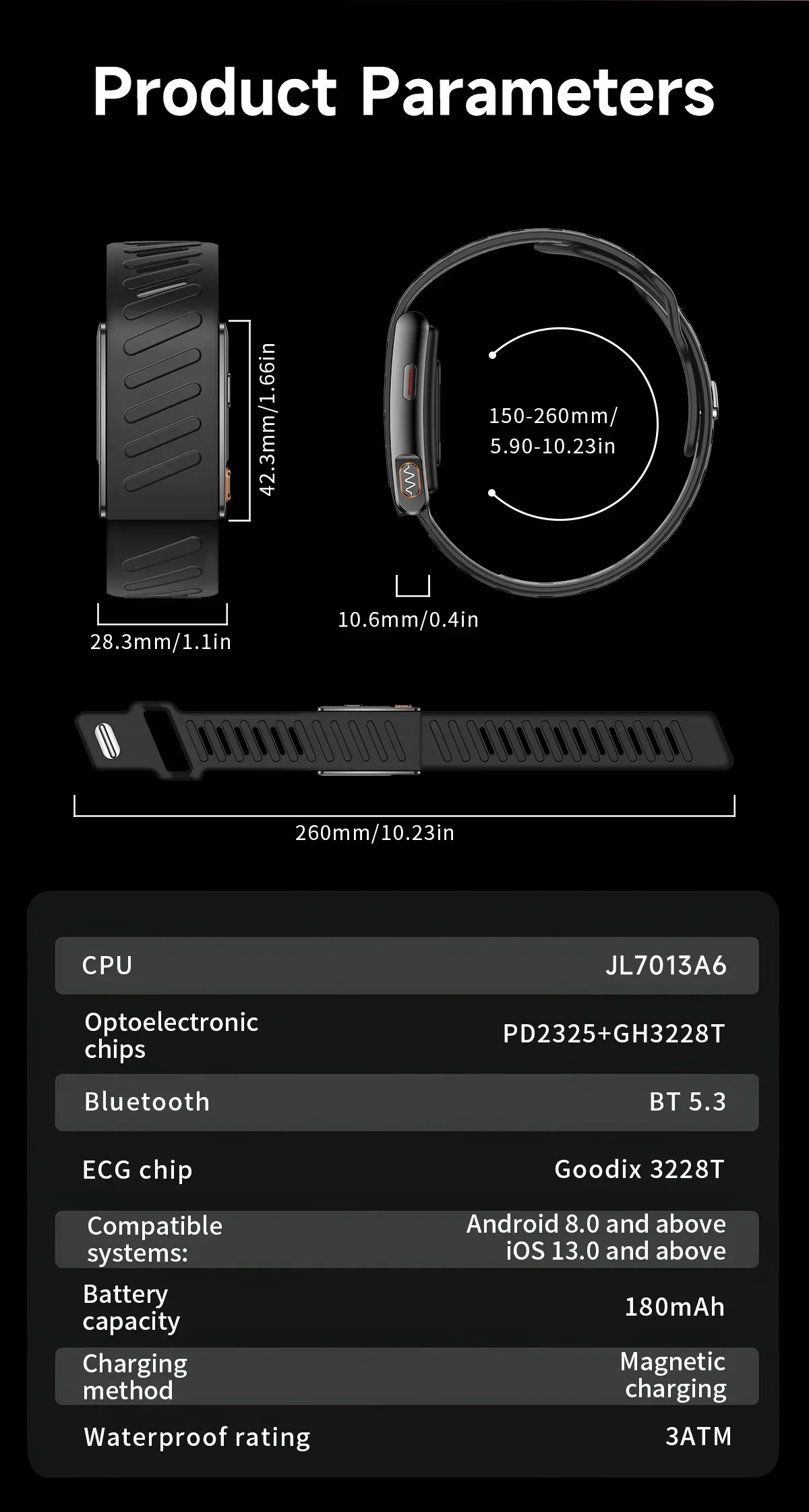 2026 Health Monitoring Smart Band with ECG, HRV, Blood Pressure, Sleep, Body Fat, BMI and Temperature Tracking description 23