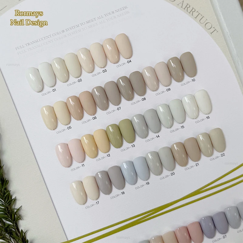 Rormays كريم طلاء الأظافر الأبيض 36 قطعة طلاء الأظافر الشعبي مسح الحرة العلوي الغمر UV LED طلاء الأظافر شاشة تألق هلام أبيض