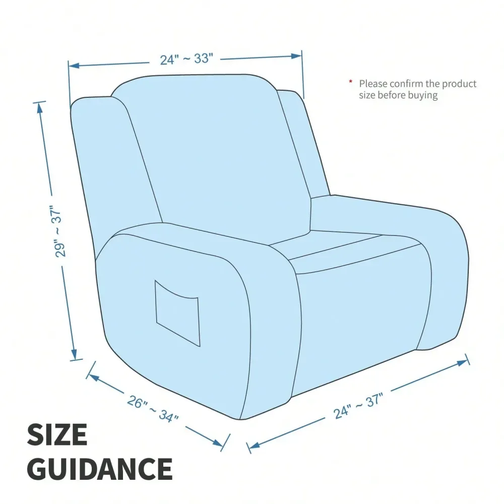 Recliner Chair Covers Velvet Plush 4 Piece Stretch Recliners Covers For Large Recliner Slipcovers Soft Washable Reclining Prote
