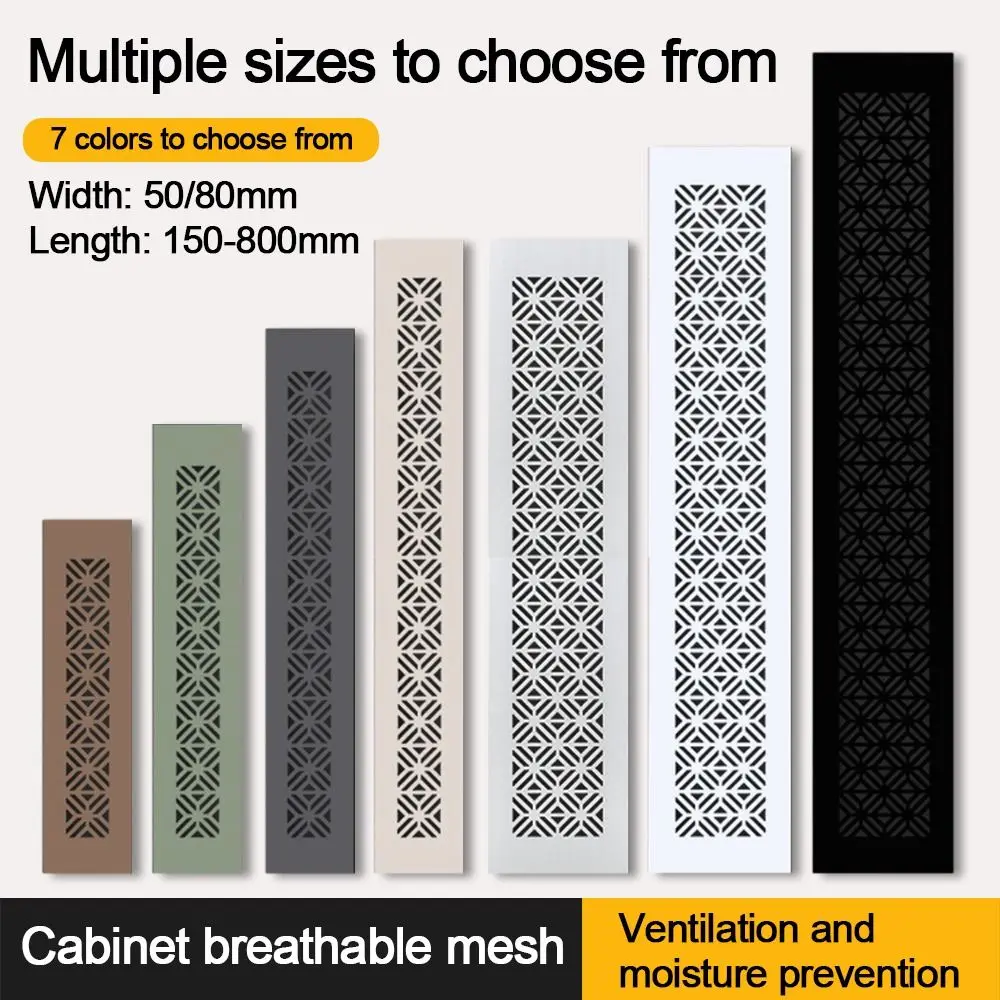 Useful Aluminum Alloy Vents Cover Louver Rectangle Air Vent Decor 50/80mm Wide Breathable Mesh Hole Ornaments Furniture Hardware