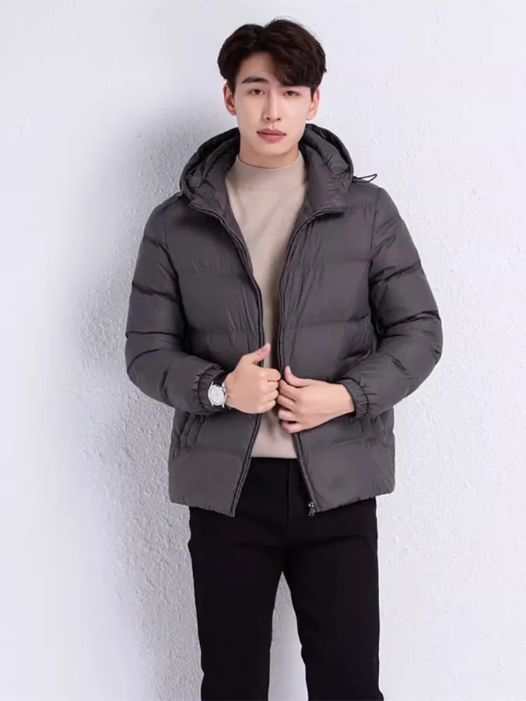 Winter New Arrivals Men's Ultra Light Down Jacket 2024 Korean Hooded Fashion Short Thicken Keep Warm Slim Men Puffer Coats