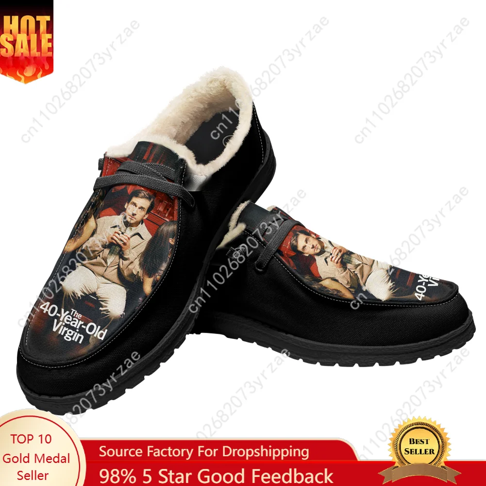 

The 40 Year Old Virgin Velvet Flat Shoes Mens Womens Warm Shoe Indoor Outdoor Light Shoe Personalized Print Custom Couple Shoes