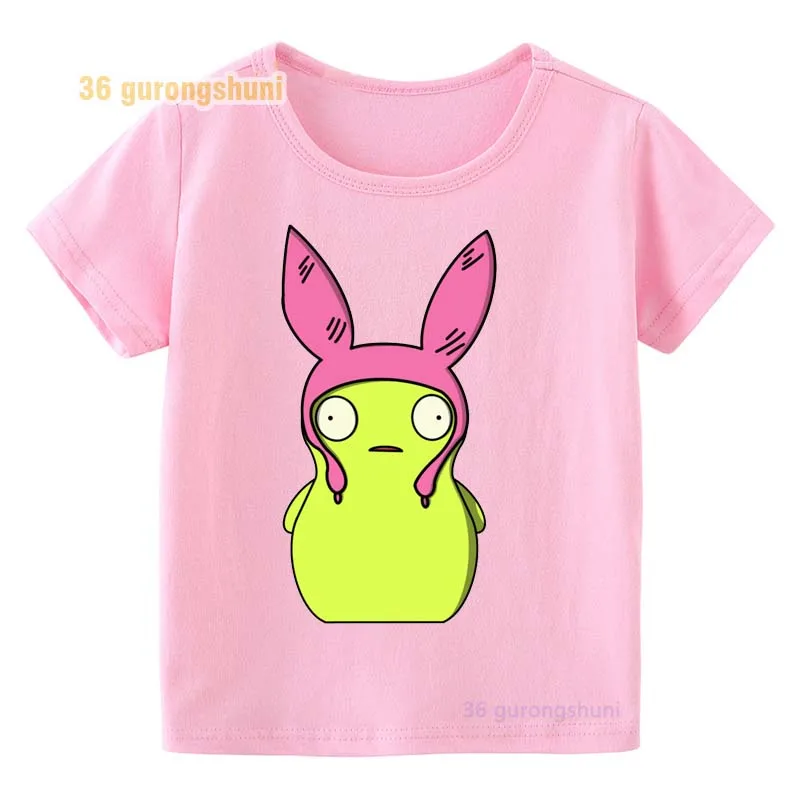 Funny T Shirt For Girls Clothes Short Sleeve bobs burgers Children pink Tshirt Gift Girl clothing Graphic T Shirts Kids t-shirts