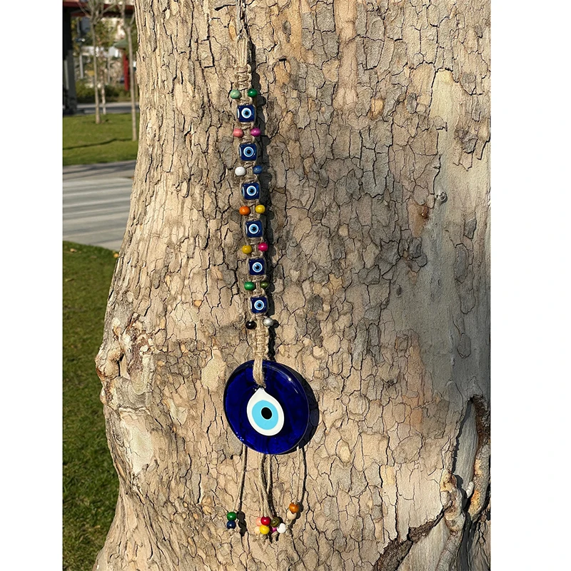 Lucky Eye Glass Blue Turkish Evil Eye ciondolo Multi Color Bead Handmade Wall Hanging Decoration for Home Living Room Car Gift