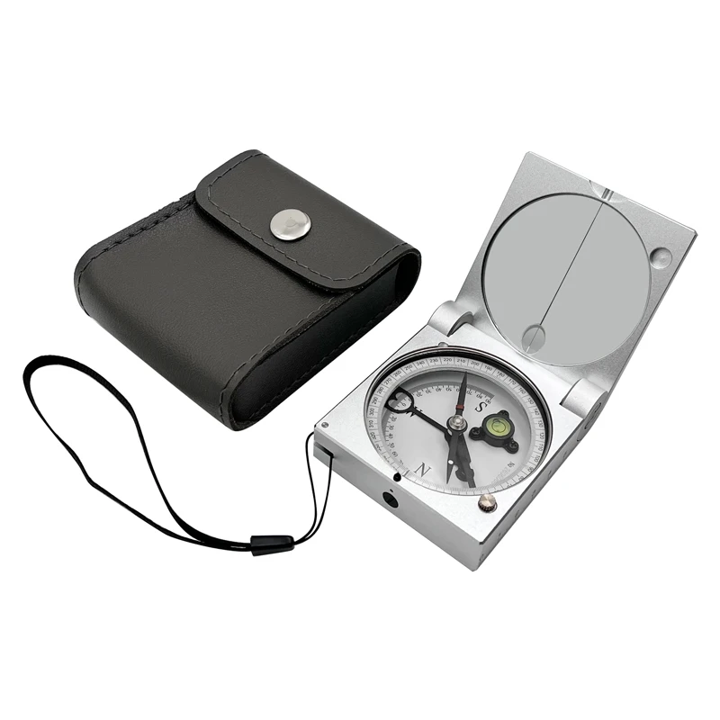 Silver Aluminum Alloy Material Packaging Geologic Compass DQL-2A Portable Geophysics Surveyors H-DQL-2A Surveying Instrument