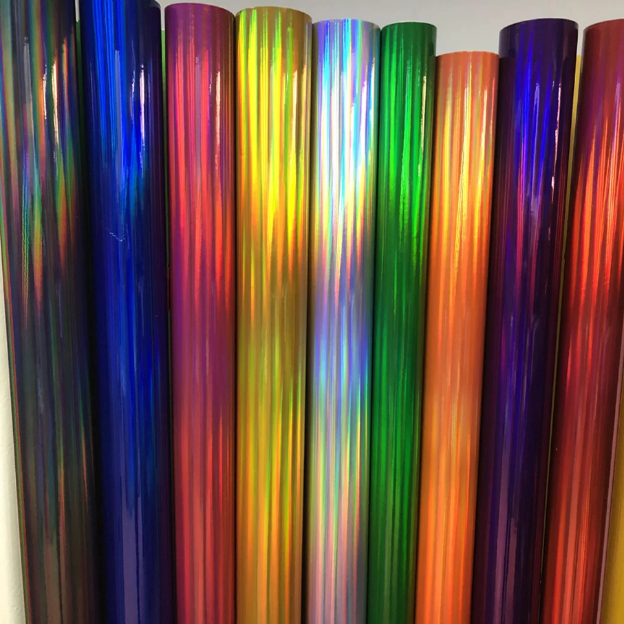 3M/5M/10M/15M/18M FOR CHOICE New arrival holographic chrome wrap film holographic rainbow film with air free bubbles