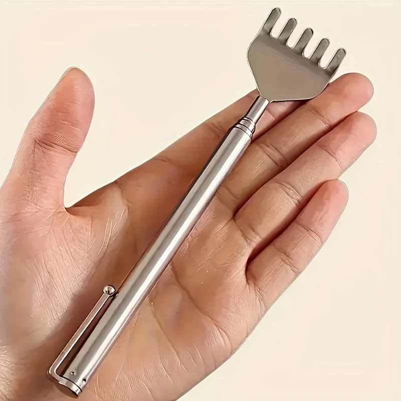 Telescopic Back Scratcher Stainless Steel Extendable Itch Relief Tool Manual Massage Back Scratcher For Elderly Household Use