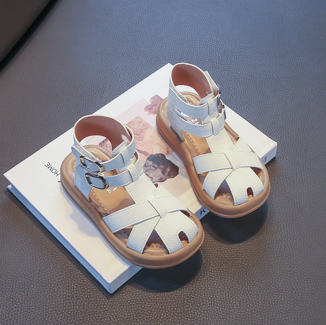 

Children's Closed-toe Roman Style Sandals High-top Children's Summer Beach Shoes Soft Sole Non-slip Girls' Casual Flat Sandals