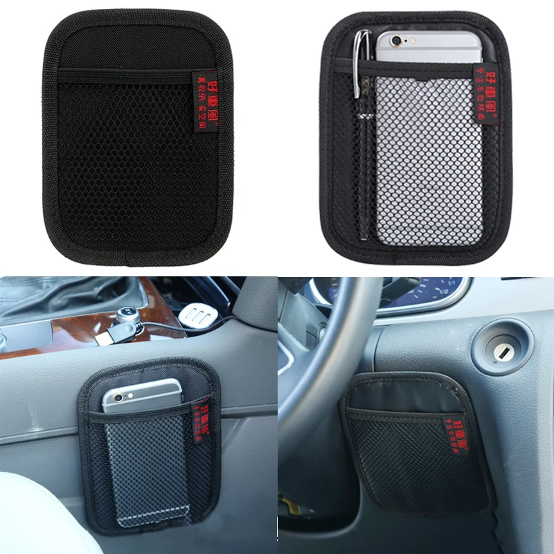 Car Leather Mesh Bag Storage Oxford Fabric Bag Car Interior Organizer Phones Coins Keys Storage Auto Stowing Tidying