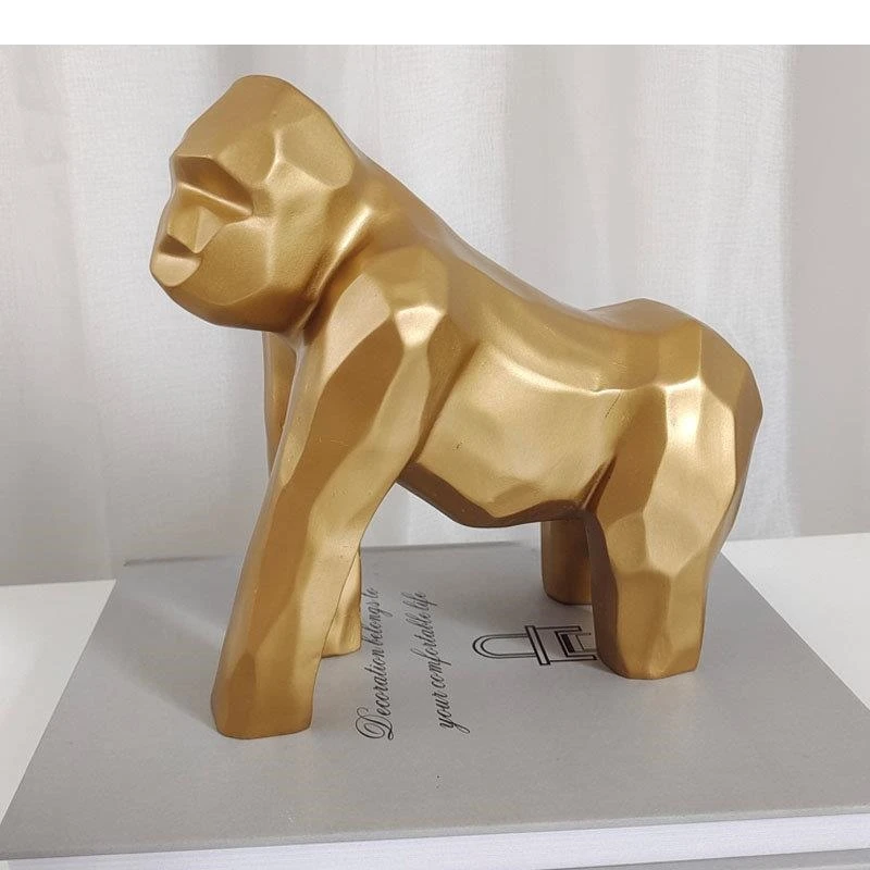 Golden Chimpanzee Resin Sculpture Furnishings Desk Decoration Aniaml Ornaments Statue Modern Home Decor