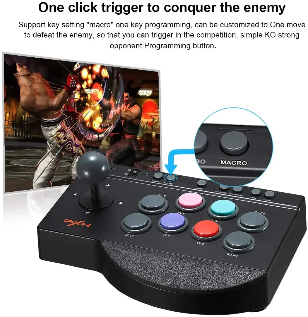 Joystick PC Controller for PS4/PS3/Switch/Android/Xbox One/Series Arcade Fighting Game Fight Stick PXN 0082 USB Street Fighter