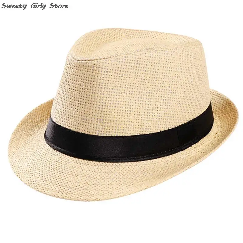 Summer Linen Sun Hat Retro Fashion Jazz Hat Men Women Classic Panama Wedding Party Fedora Caps Performance Chapeau Gentleman