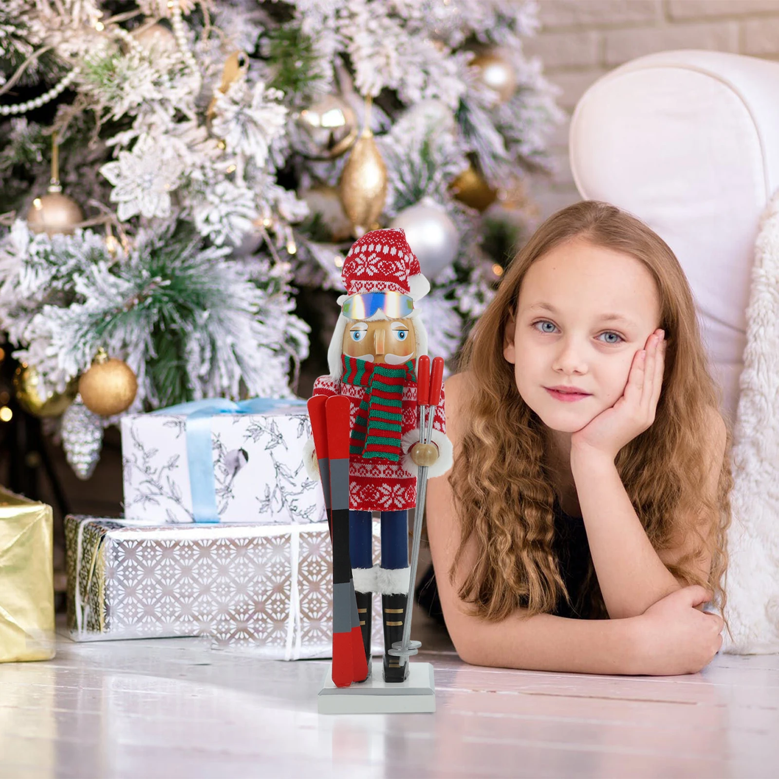 

Scarf Ski Boy Crafts Nutcracker Decorations Figure Nutcrackers Figures Small Walnut Soldier