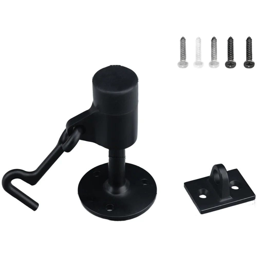 

Matte Black Chain Door Stop Bracket Set Heavy‑Duty Door Holder Latch For Home Security Gate Hardware Fittings
