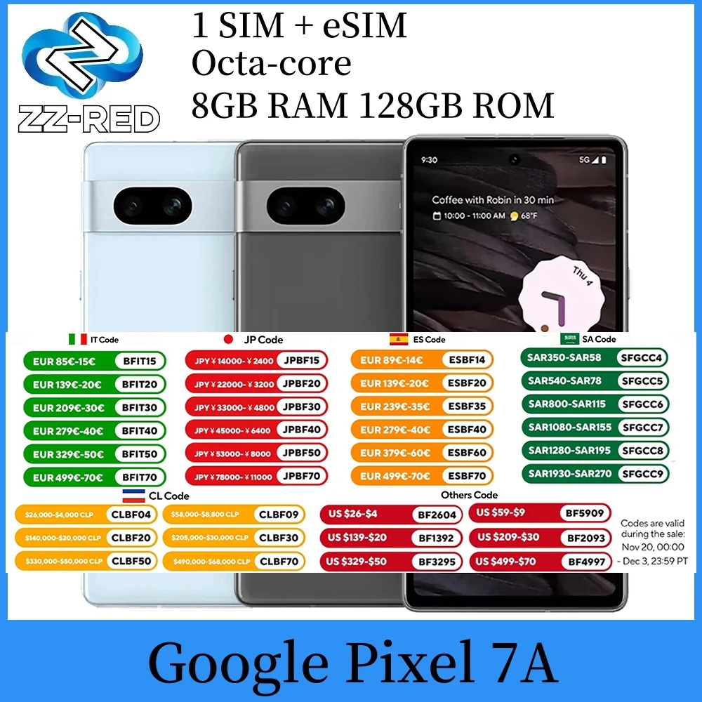 Смартфон Google Pixel 7a, телефон с экраном 128 дюйма, ОЗУ 8 Гб, ПЗУ 6,1 ГБ, Восьмиядерный процессор, камера 64 мп + 12 МП, Android Смартфон Google Pixel 7a, телефон с экраном 128 дюйма, ОЗУ 8 Гб, ПЗУ 6,1 ГБ, Восьмиядерный процессор, камера 64 мп + 12 МП, Android