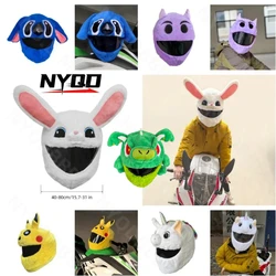 Casco de motocicleta cubierta de cabeza de felpa Linda personalidad de dibujos animados protección contra el polvo cubierta de casco de Animal de peluche de dibujos animados de moda