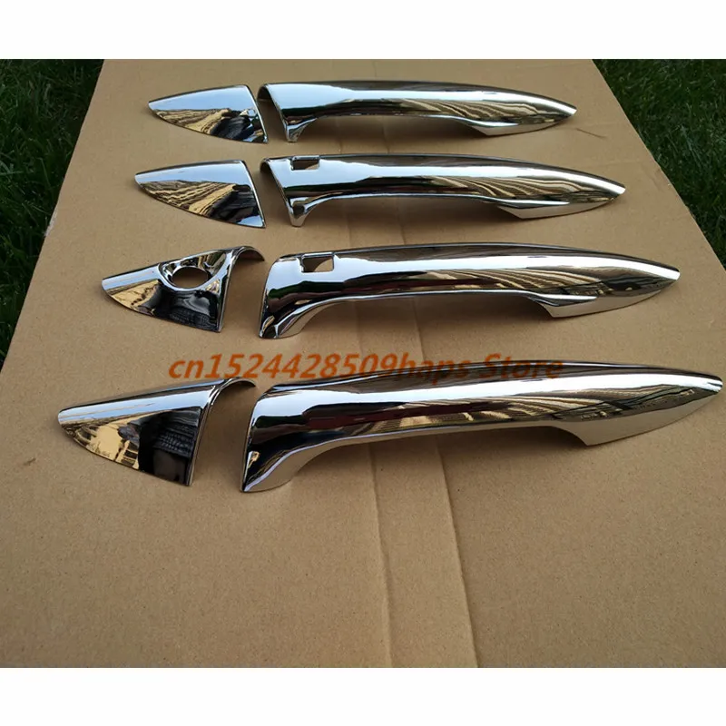 With 2 smart holes ACCESSORIES FIT FOR 2011 2012 2013 2014 2015 HYUNDAI ELANTRA CHROME SIDE DOOR HANDLE BAR COVER CATCH TRIM MOL