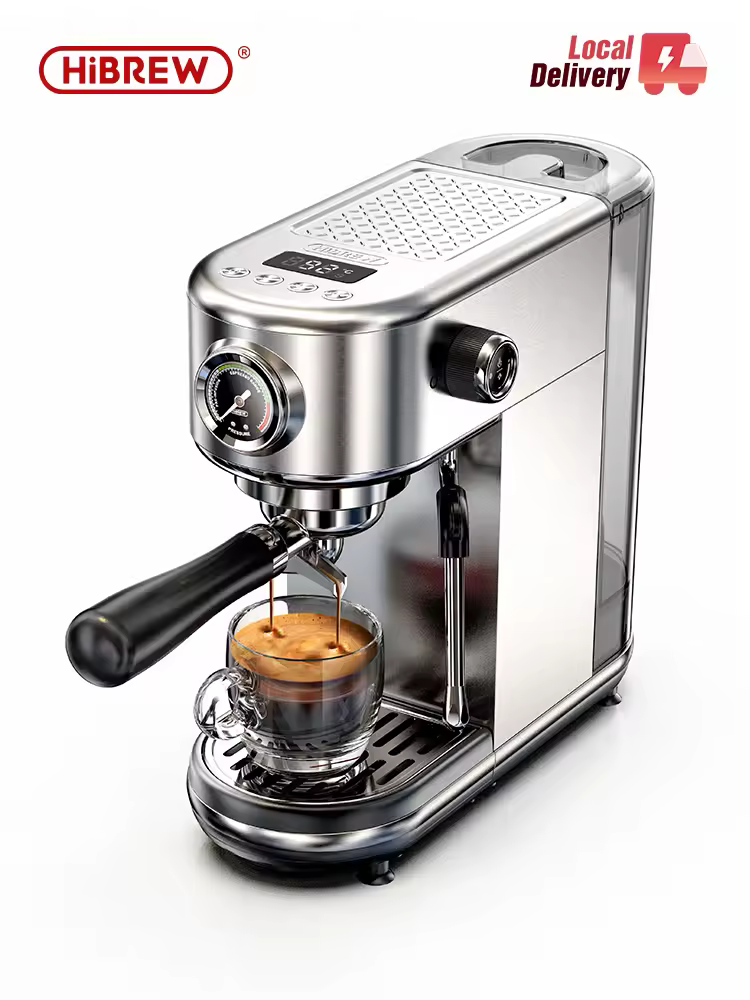 מכונת קפה אספרסו חצי אוטומטית HiBREW 20Bar טמפרטורה מתכווננת קרה / חמה סופר דקה מכונת קפה קפוצ'ינו H10B