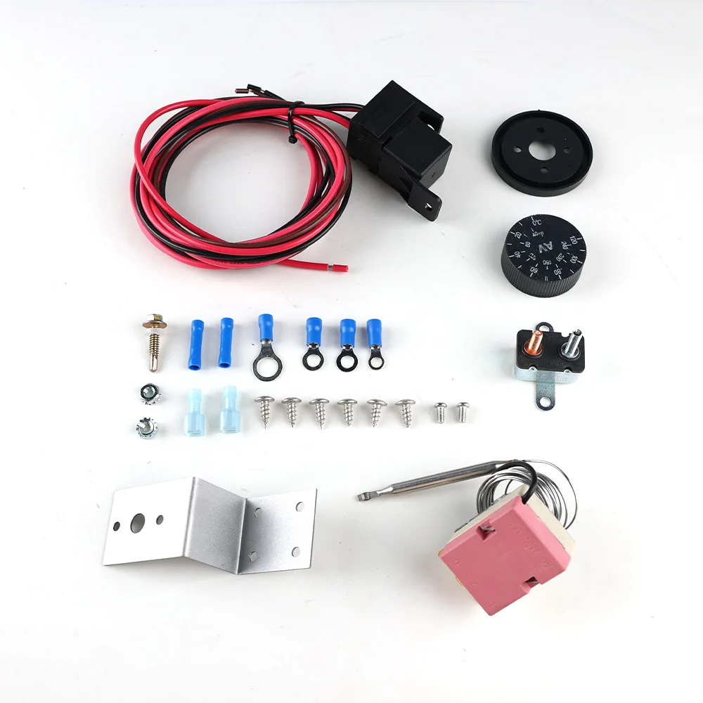 

Adjustable Electric 12V Radiator Fan Thermostat Control Relay Wire Kit For Car Truck