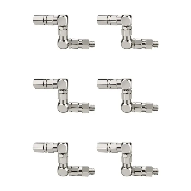 【PARTY  DAY】6Pcs 1/4 Z-Type Joint Paint Sprayer Pump Accessory 1/4 (M) X 1/4 Inch (F) Z-Swivel 6500PSI Stainless Steel 360° Rota