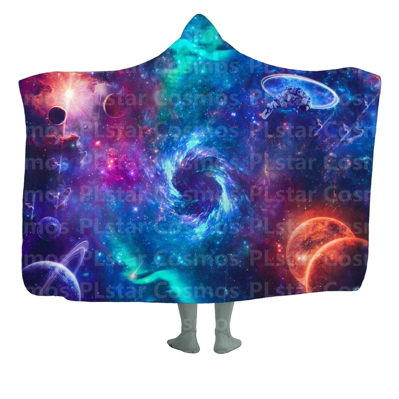 Vortex Hooded Blanket 3D All Over Printed Wearable Blanket for Men and Women Adults Kids Fleece Blanket